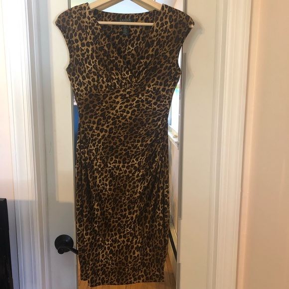 Ralph Lauren leopard print wrap dress - Picture 1 of 1